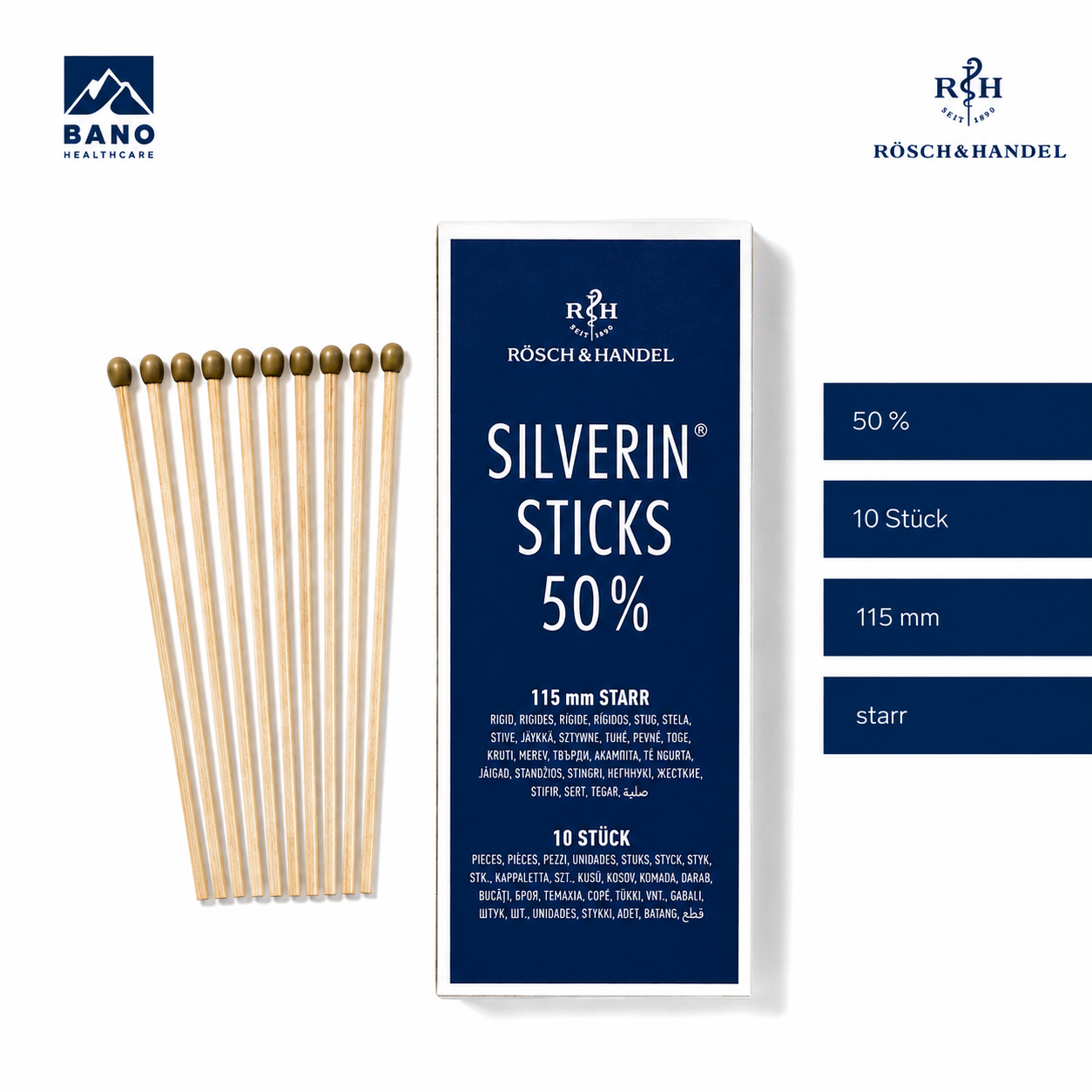 SILVERIN STICKS 50% with silver nitrate